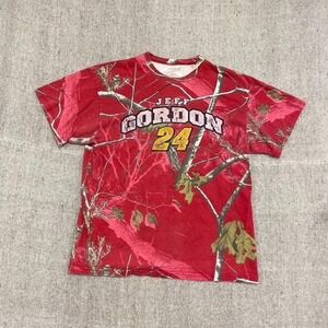 Vintage Jeff Gordon Woods Camo T-Shirt Men Large Red 2000s Realtree